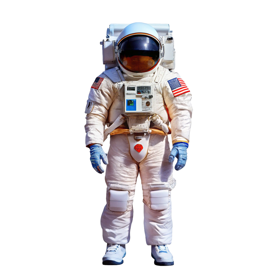 American Astronaut in Space Suit Ready for Mission png
