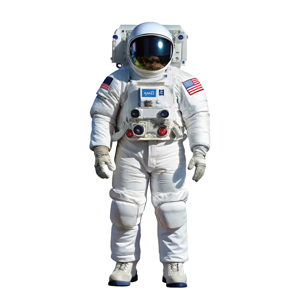 A FullBody Shot of an Astronaut in a Space Suit, Ready for Launch or Spacewalk png