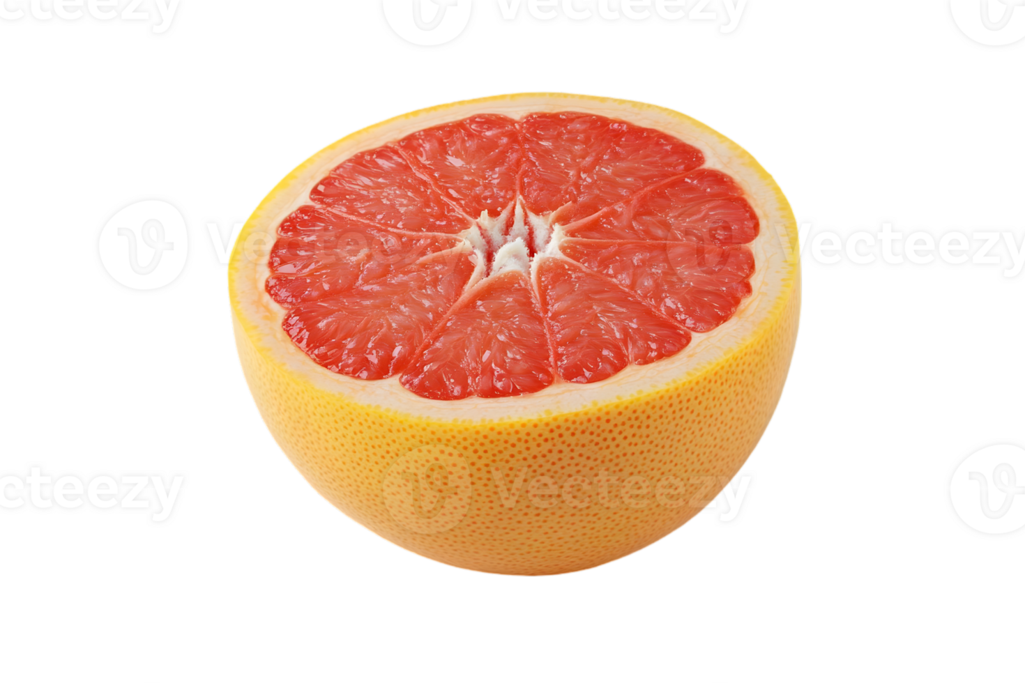 Half Cut Juicy Pink Grapefruit Isolated on Transparent Background Showing Its Texture and Vibrant Colors for Healthy Diet and Nutrition png