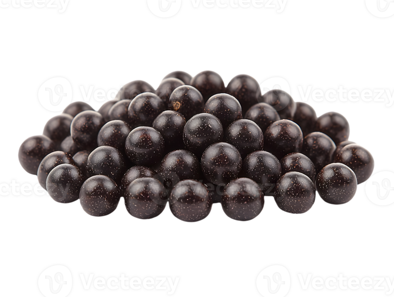 Heap of Black Acai Berries Superfood on Transparent Background in Studio with Detailed Texture and Rich Color for Healthy Eating and Natural Diet png