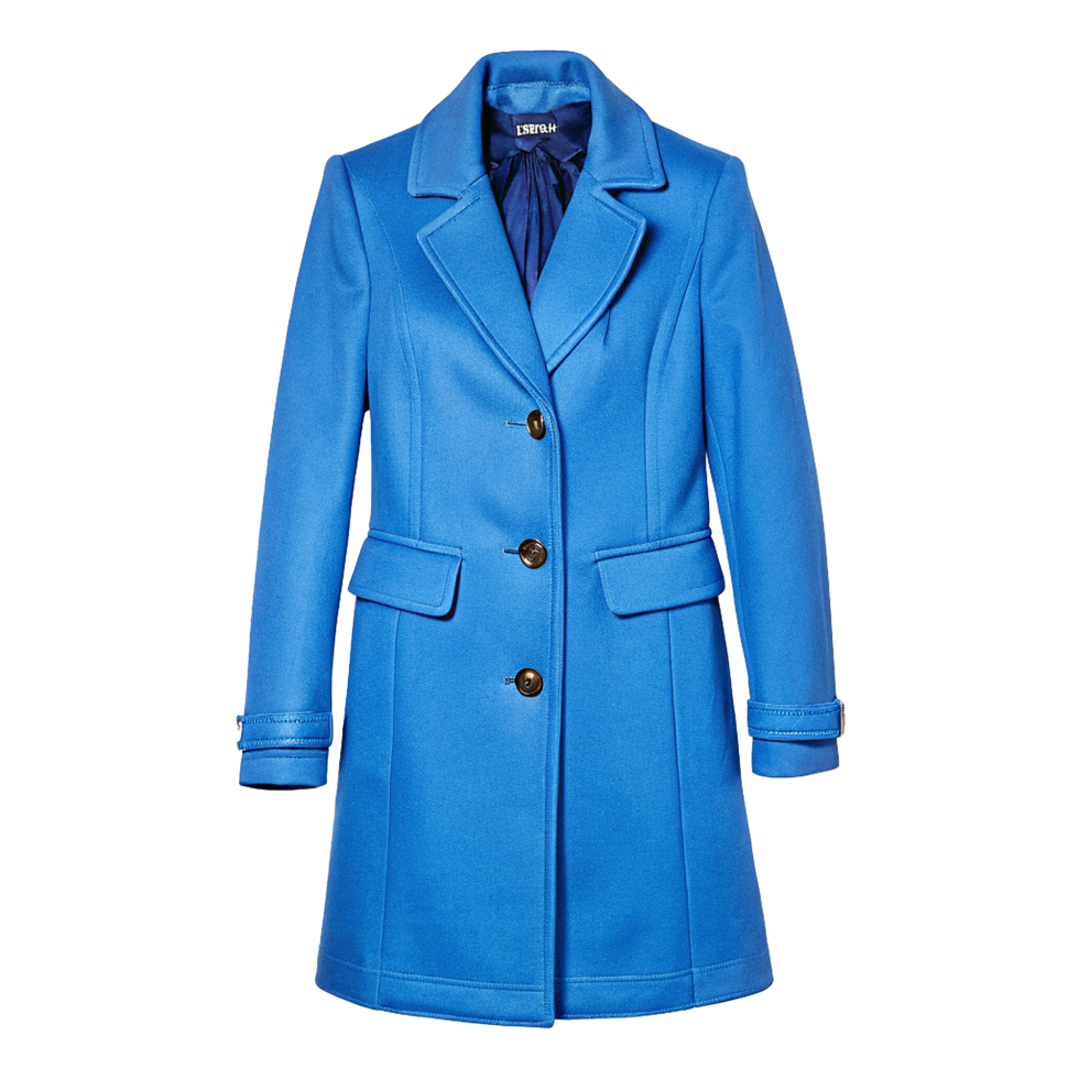Stunning Vibrant Blue Women's Winter Coat Stylish Classic Design png