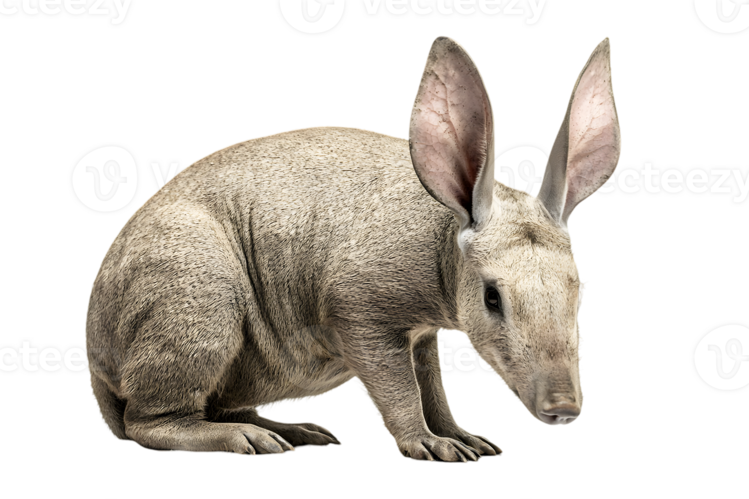 Isolated Aardvark with Long Snout and Big Ears on Transparent Background of African Wildlife png