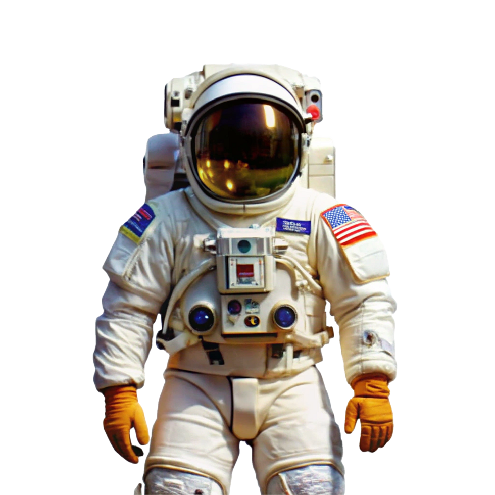 American Astronaut in Advanced Space Suit Preparing for Space Mission png