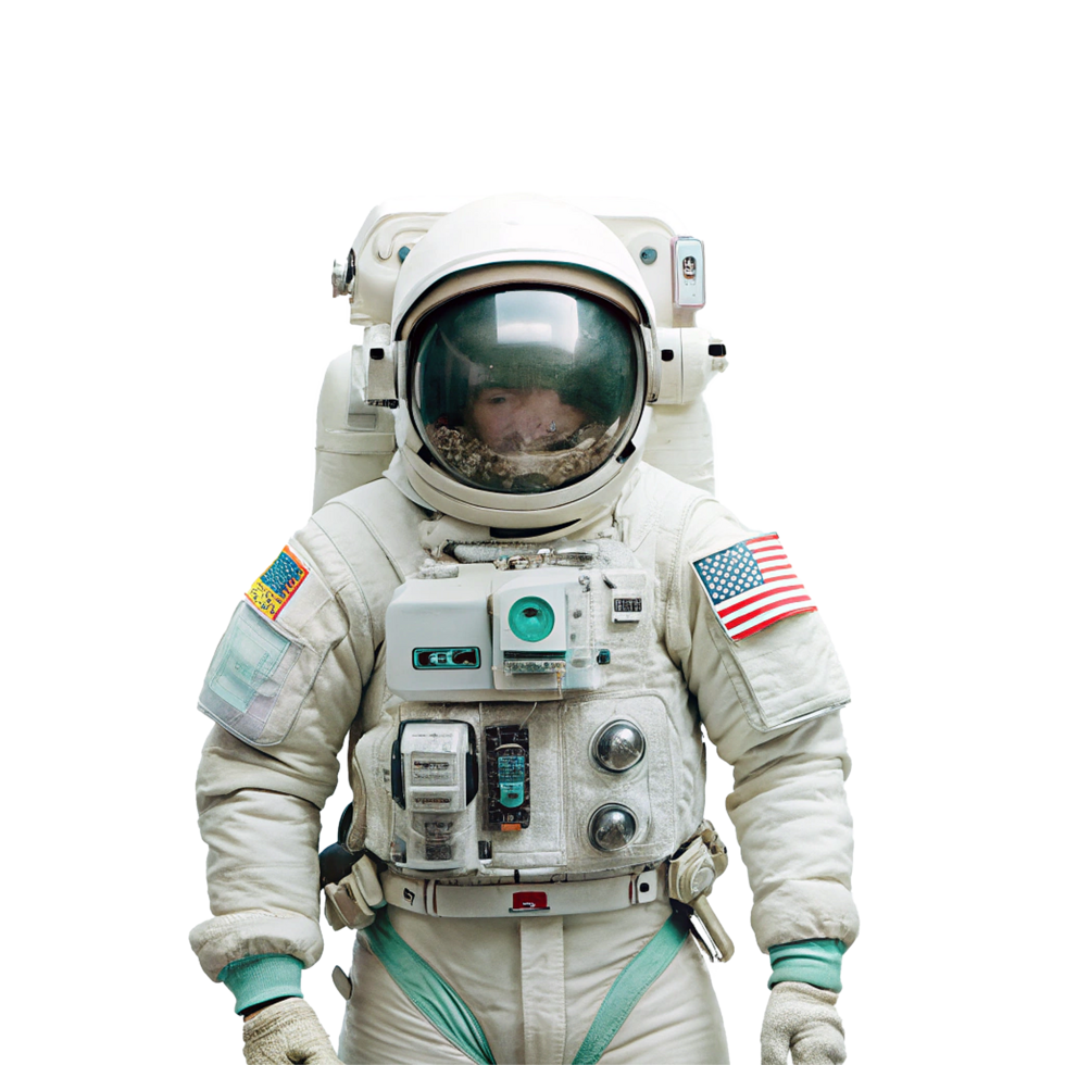Astronaut in Space Suit Preparing for a Mission to the Moon png