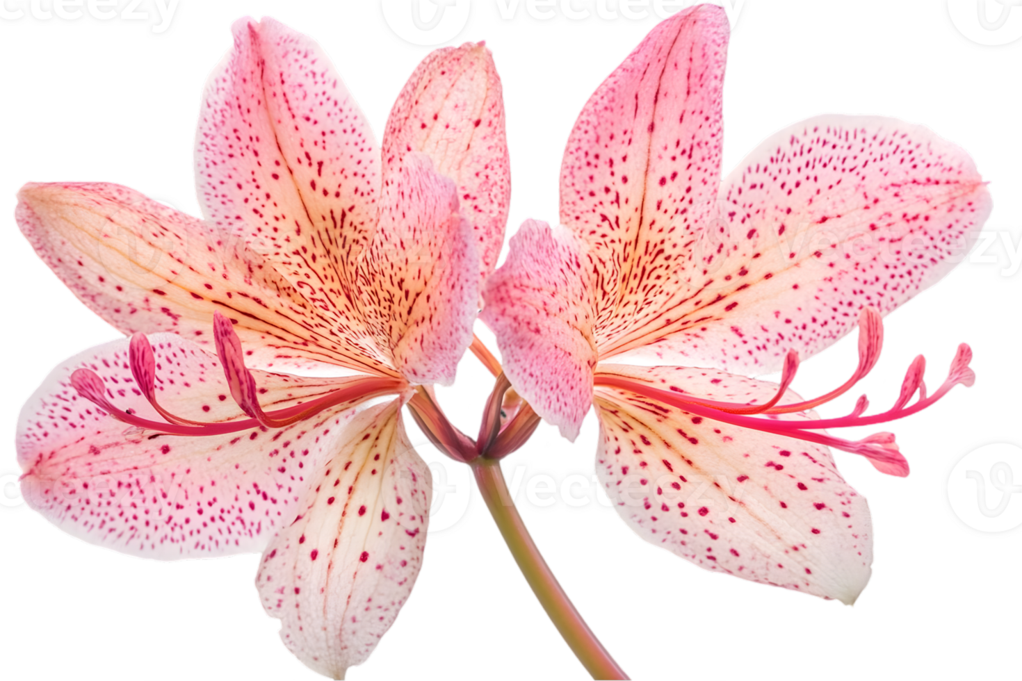 Isolated Pink Speckled Flower with Transparent Background in Detailed Close Up Shot png