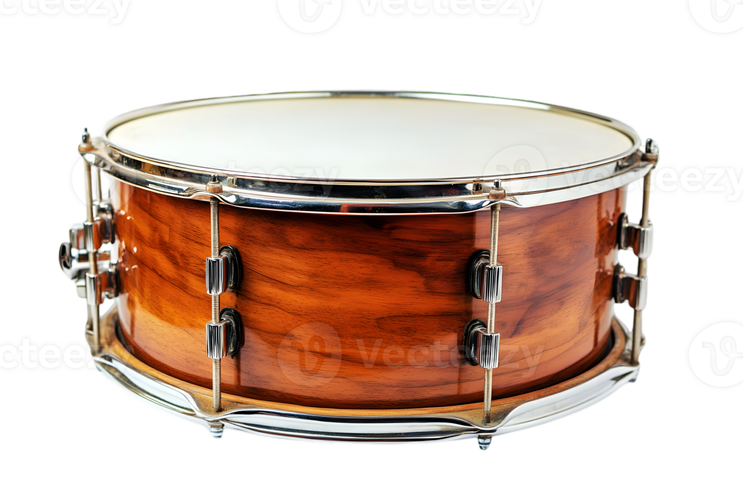Isolated Snare Drum With Wooden Shell on Transparent Background Music Instrument For Percussion and Rhythm png
