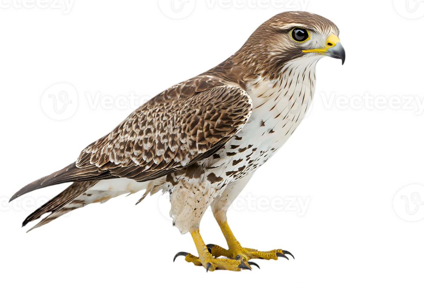 Majestic Falcon in Profile on Black Background With Sharp Focus and Detailed Feathers Displaying Natural Textures png