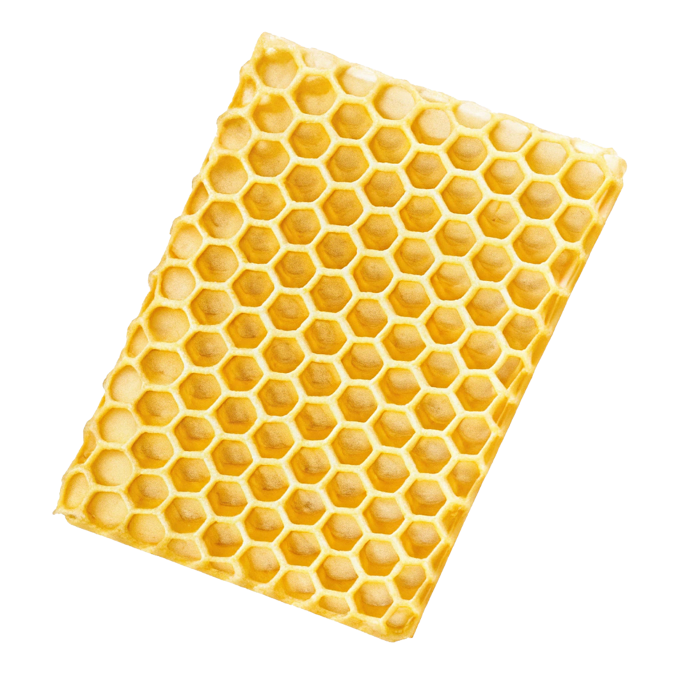 A CloseUp View of a Honeycomb Structure, Golden Yellow in Color and Exhibiting a Regular Hexagonal Pattern png