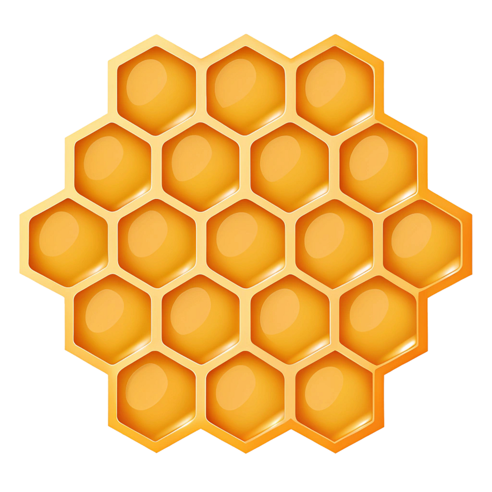 A Detailed Image of a Honeycomb Showing the Hexagonal Cells png