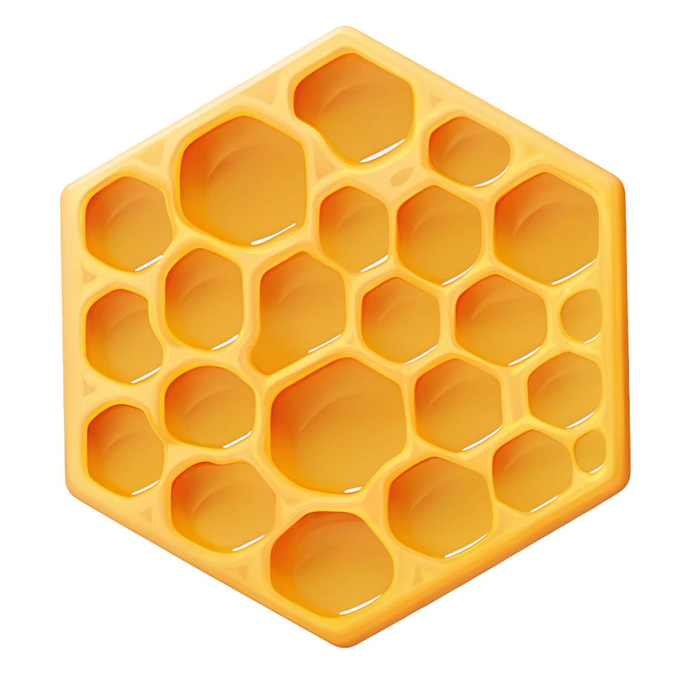 Honeycomb Section Filled with Golden Honey Sweetness png