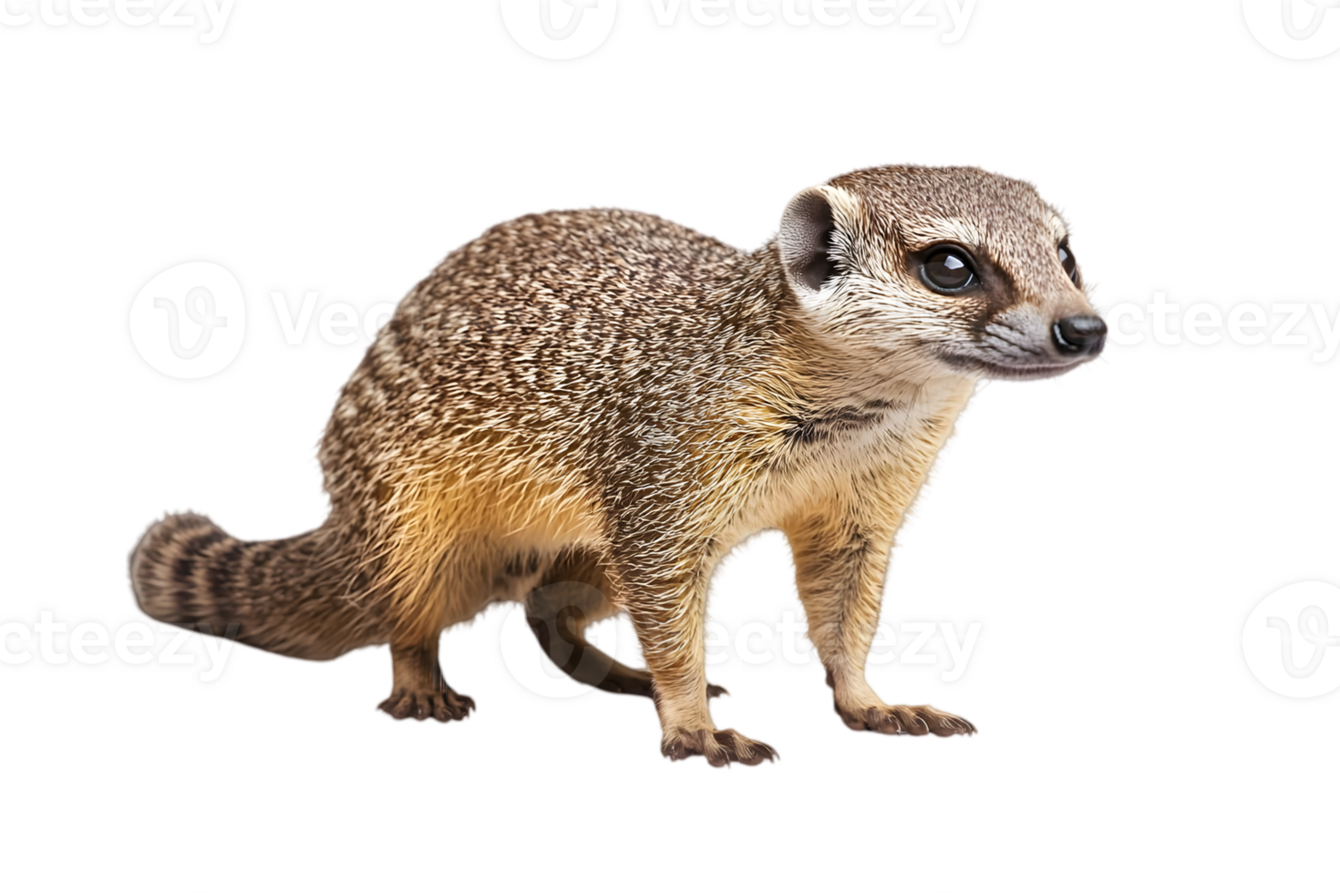Adorable Meerkat Portrait Against Black Background png
