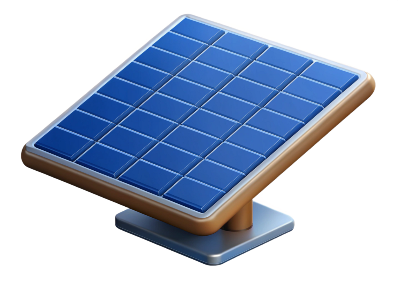 3D Render of a Small Tilted Solar Panel on a Stand png