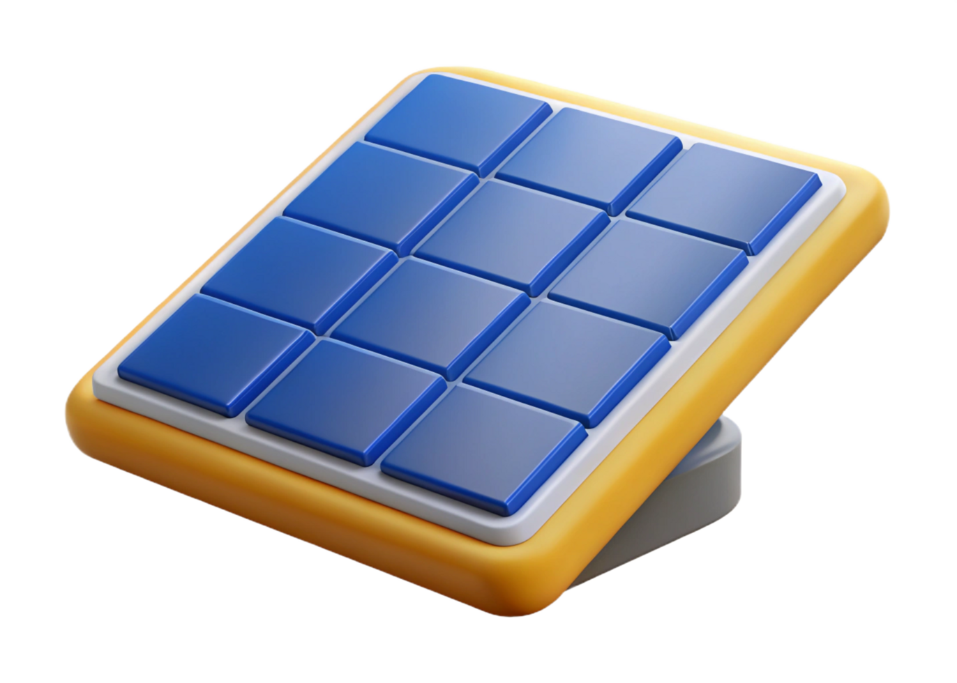 3D Render of a Small Portable Solar Panel with Nine Cells Ideal for Gadgets png