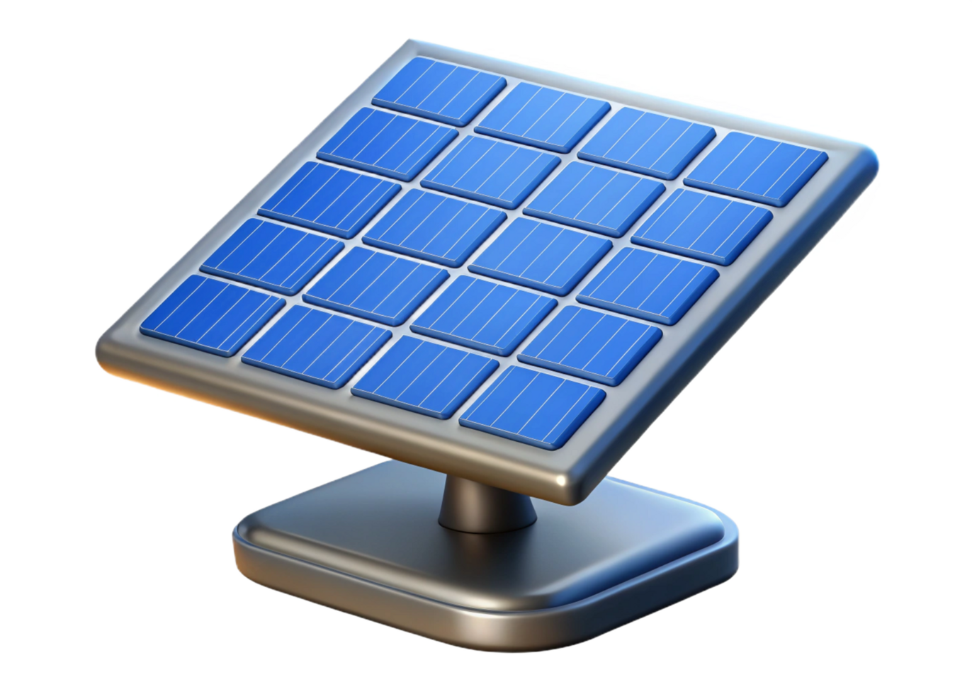 Highresolution 3D render of a small solar panel on a stand, ideal for clean energy applications png
