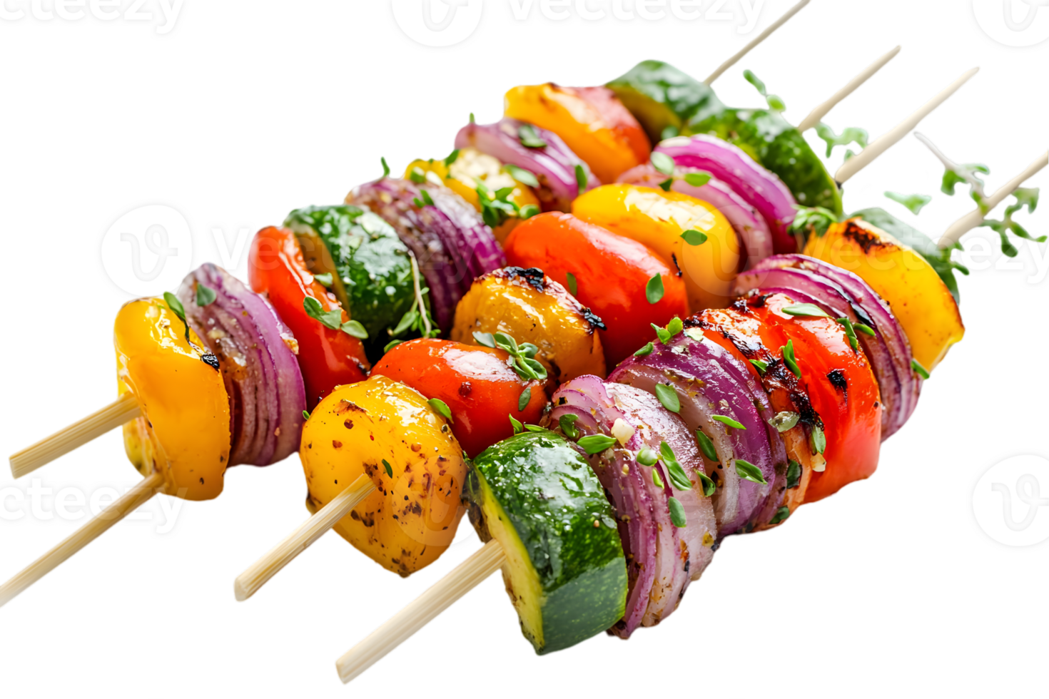 Colorful Grilled Vegetable Skewers png