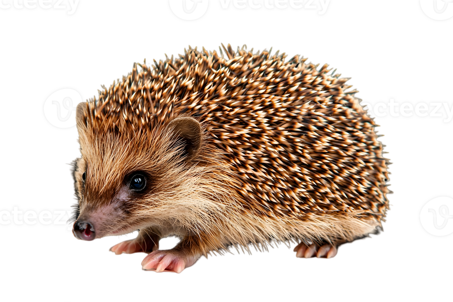 Cute Brown Hedgehog Portrait Against Black Background png