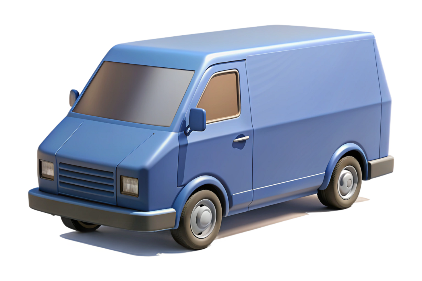 A 3D Render of a Simple Blue Delivery Van for Transportation and Logistics png