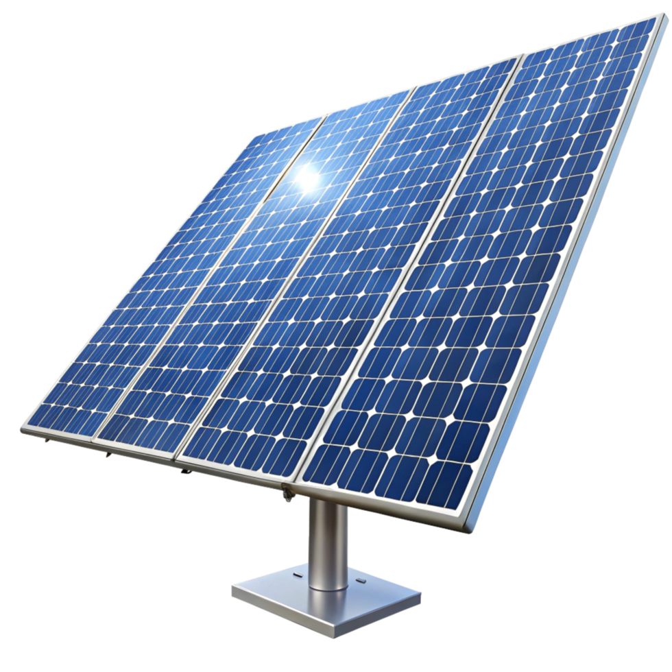 Highefficiency Solar Panel Array on a Metal Stand for Renewable Energy Production png