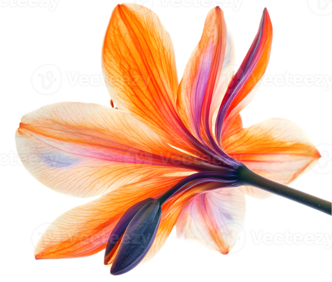 Detailed View Of Multicolored Lily Flower png