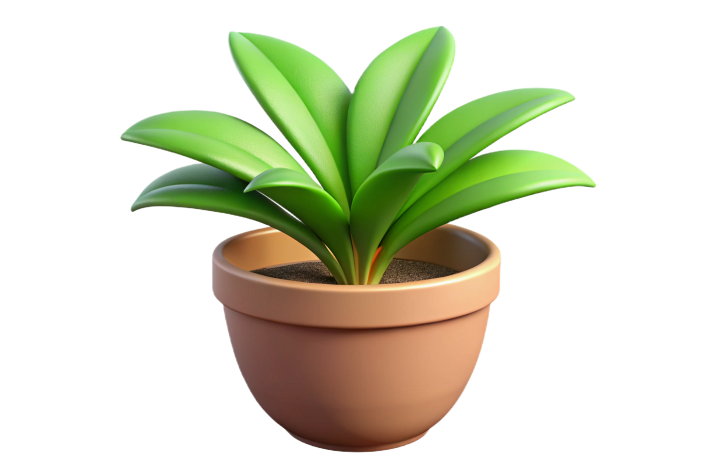 A Vibrant 3D Render of a Houseplant in a Terracotta Pot png