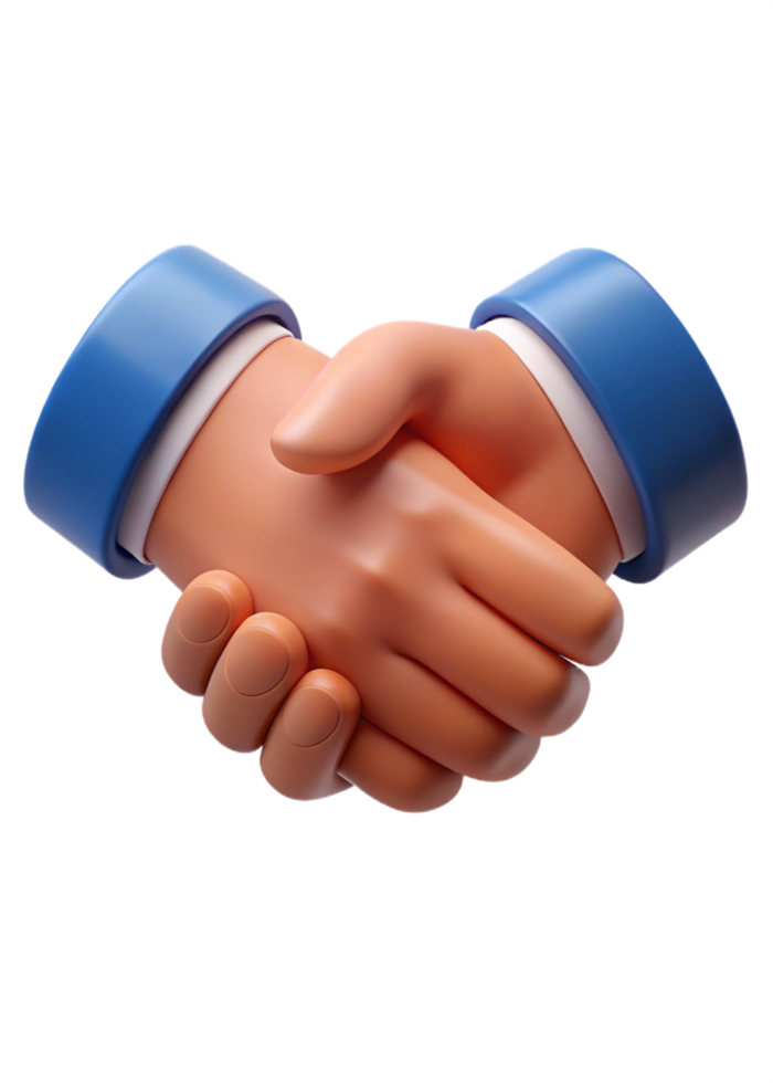 3D Render of Two Hands in a Firm Handshake Agreement Business Deal Partnership png