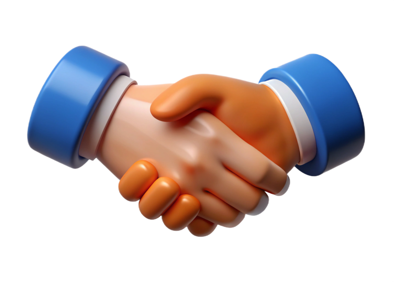 3D Render of Cartoon Hands Shaking png