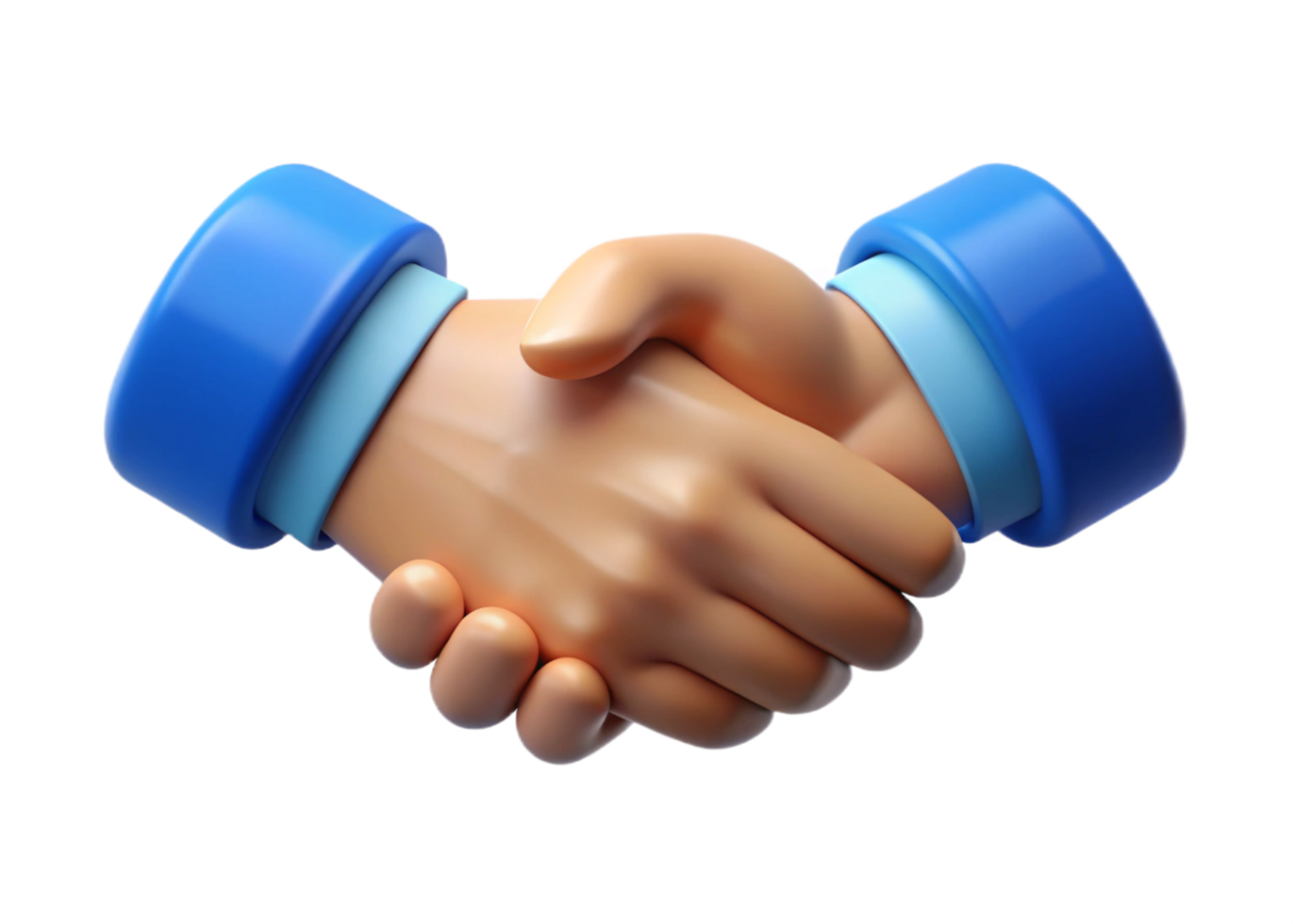 3D Render of Two Hands Shaking in a Business Handshake Agreement png