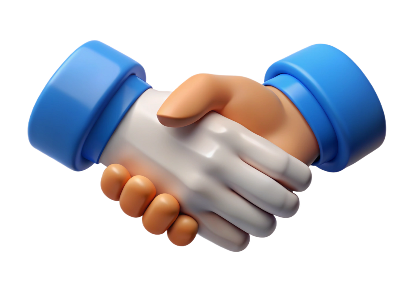 3D Render of Two Hands Shaking in Agreement Partnership png