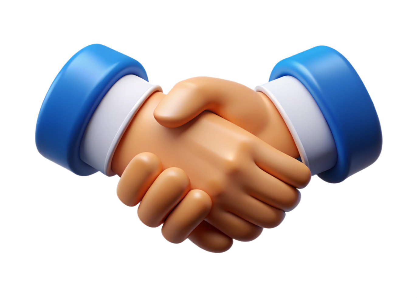 3D Render of Cartoon Hands Shaking in a Business Deal Agreement png