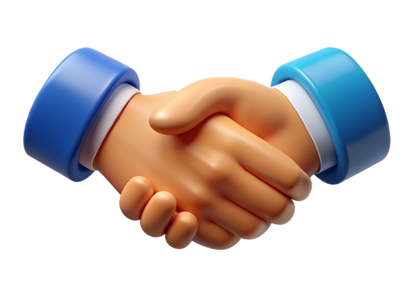 3D Render of Cartoon Hands Shaking in a Business Deal png