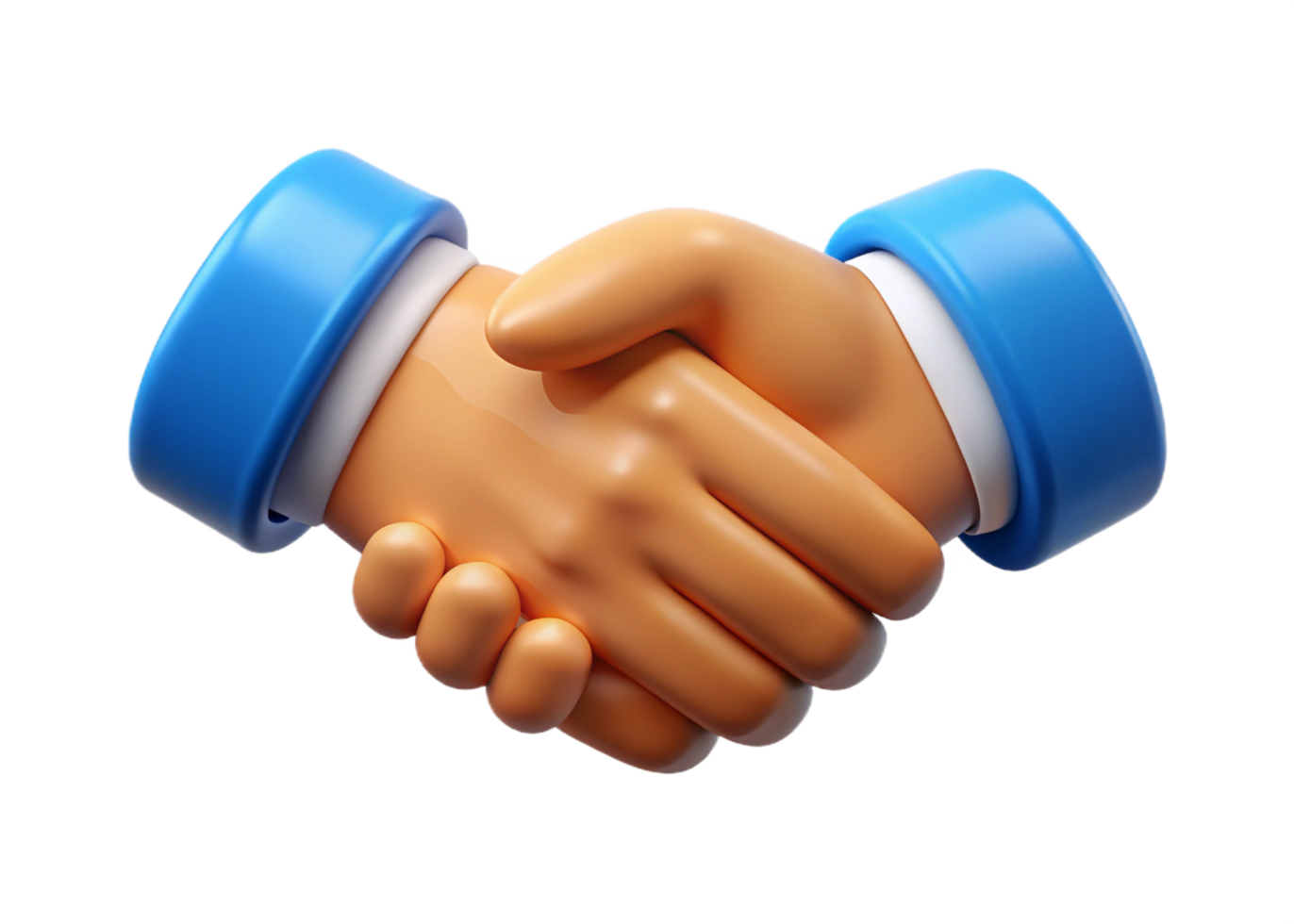 3D Render of a Friendly Handshake Business Deal Agreement Partnership png