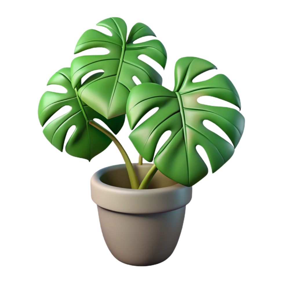 3D Render of a Monstera Plant in a Pot Indoor Plant Decoration Home Decor png