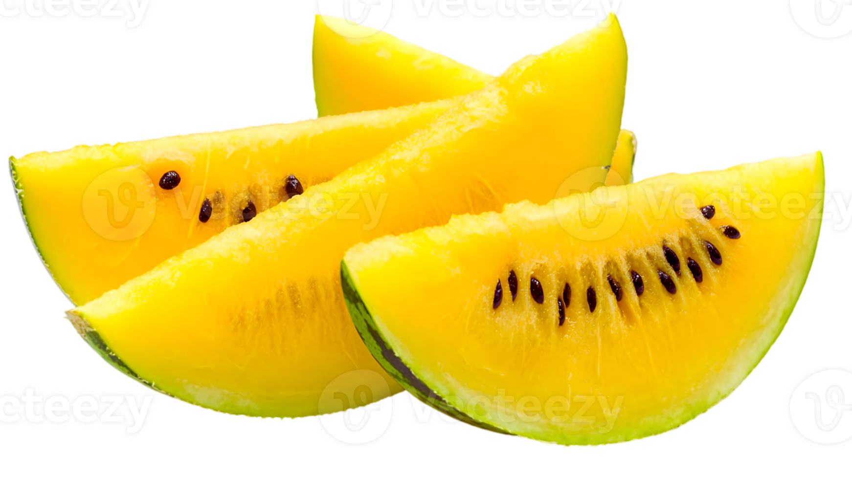 Fresh Yellow Watermelon Slices png