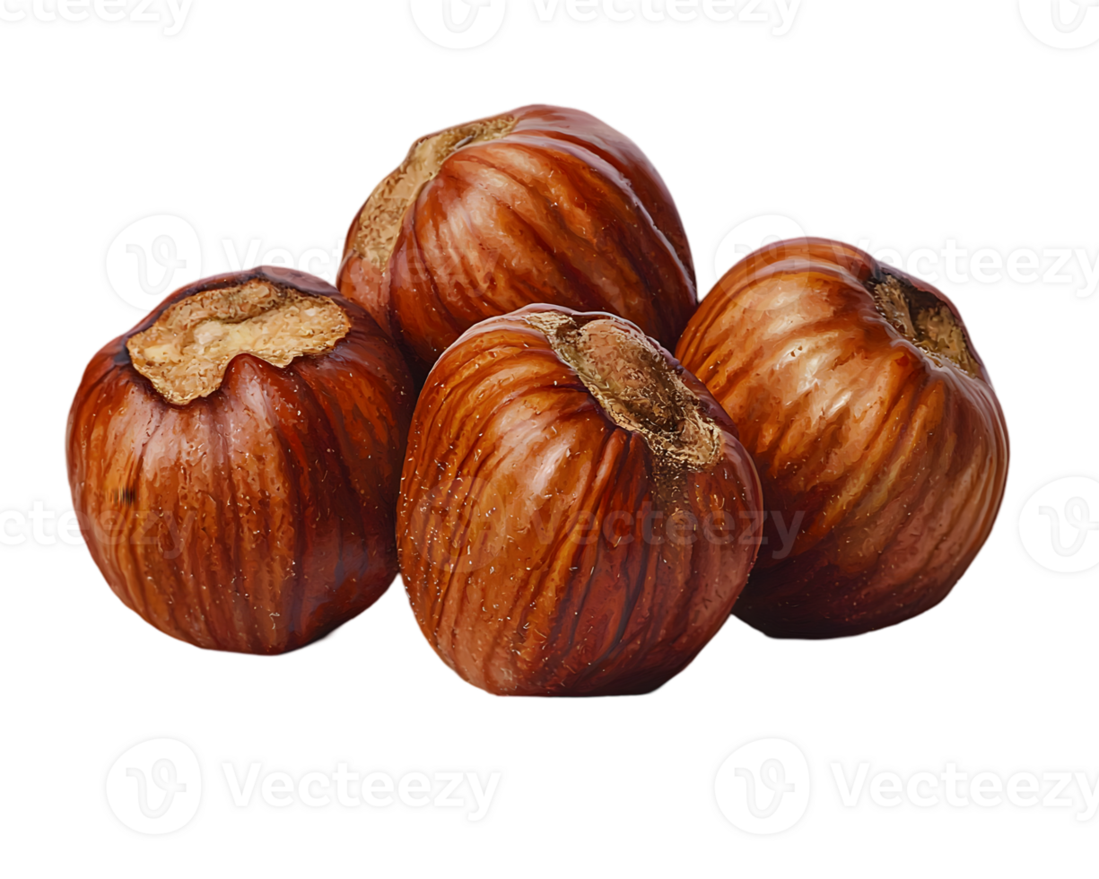 Group Of Hazelnuts On Black Background png