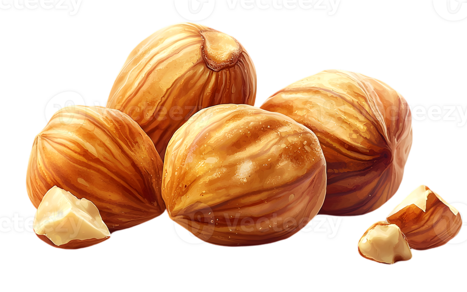 Group Of Hazelnuts On Transparent Background png