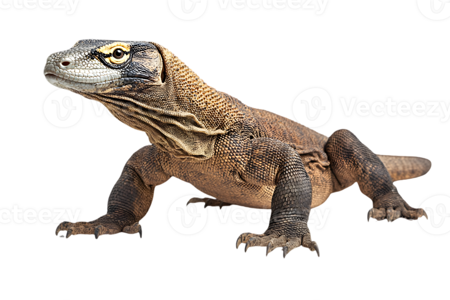 Komodo Dragon Profile View on isolated transparent Background png