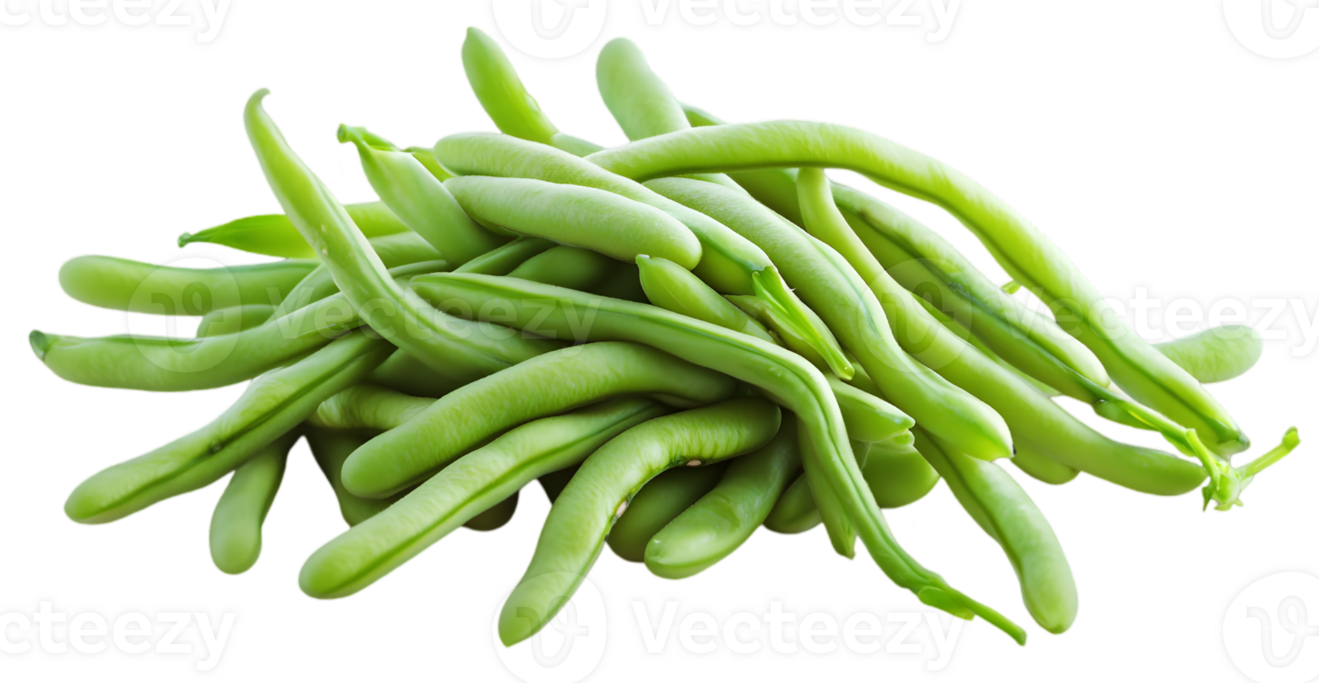 Pile Of Fresh Green Beans on transparent Background png