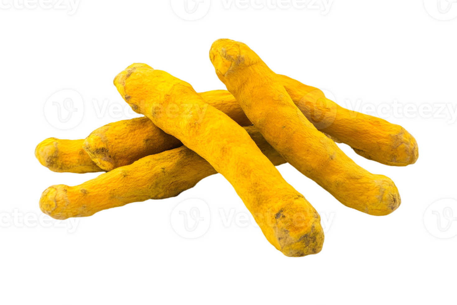 Pile Of Dried Turmeric Roots on isolated transparent Background png