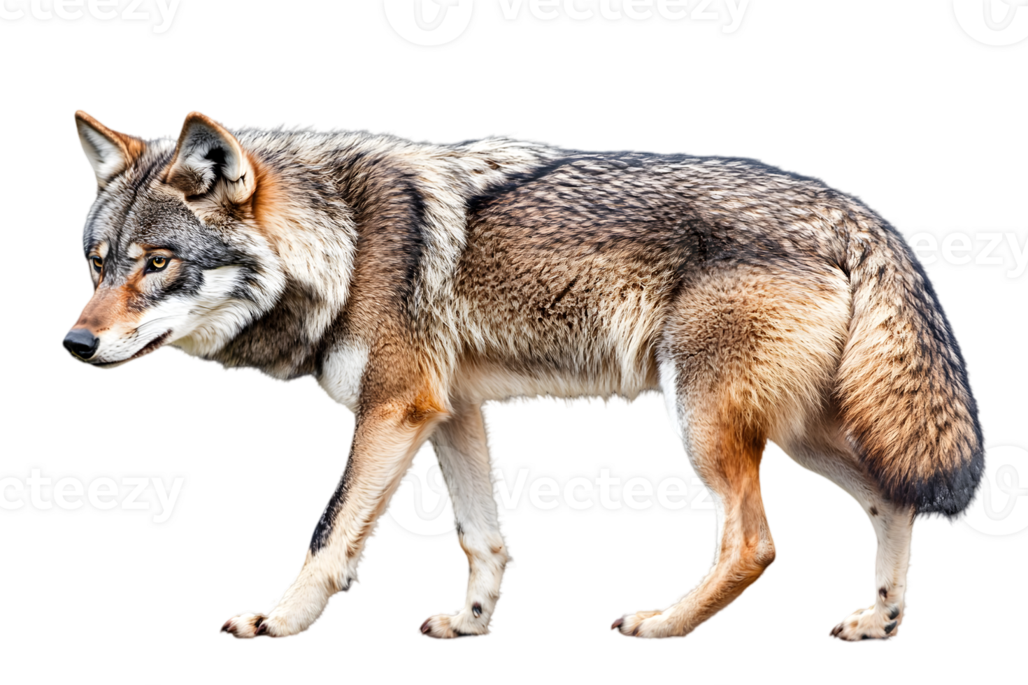 Profile Of A Walking Coyote png