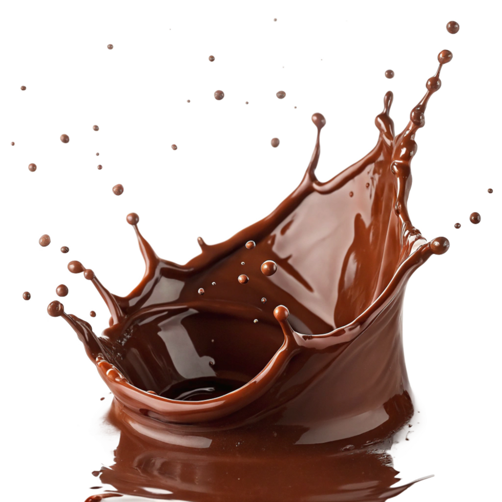 Delicious Chocolate Splash Showing Creamy Texture and Rich Brown Color png