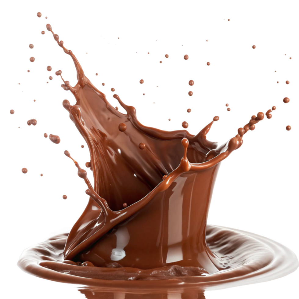 Delicious Chocolate Milk Splashing Dynamically and Visually Appealing png