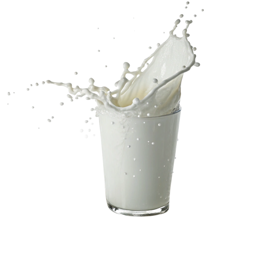 Milk Splashing in a Glass on Black Background A Refreshing Dairy Drink Image png
