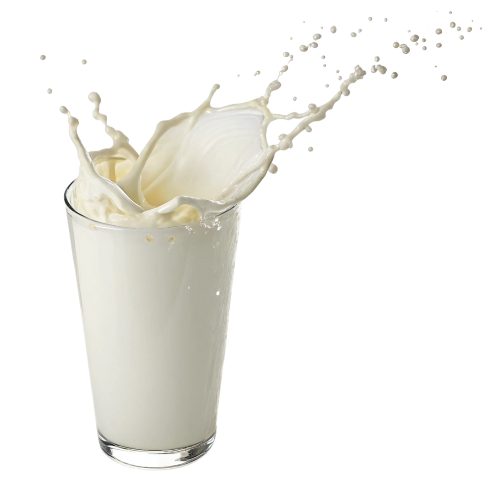 Milk Splashing in a Glass, Creamy Texture and Refreshing Drink, Dairy Product Photography, White Liquid in a Transparent Glass png