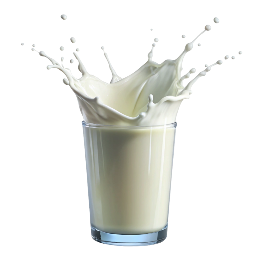 A Splashing Glass of Milk A Refreshing and Creamy Drink png