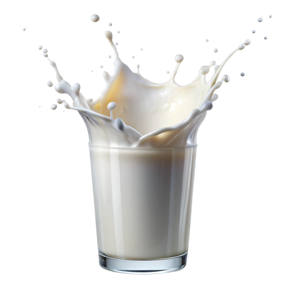 Milk Splashing in a Glass A Stunning Close Up Photography of Milk Splash png