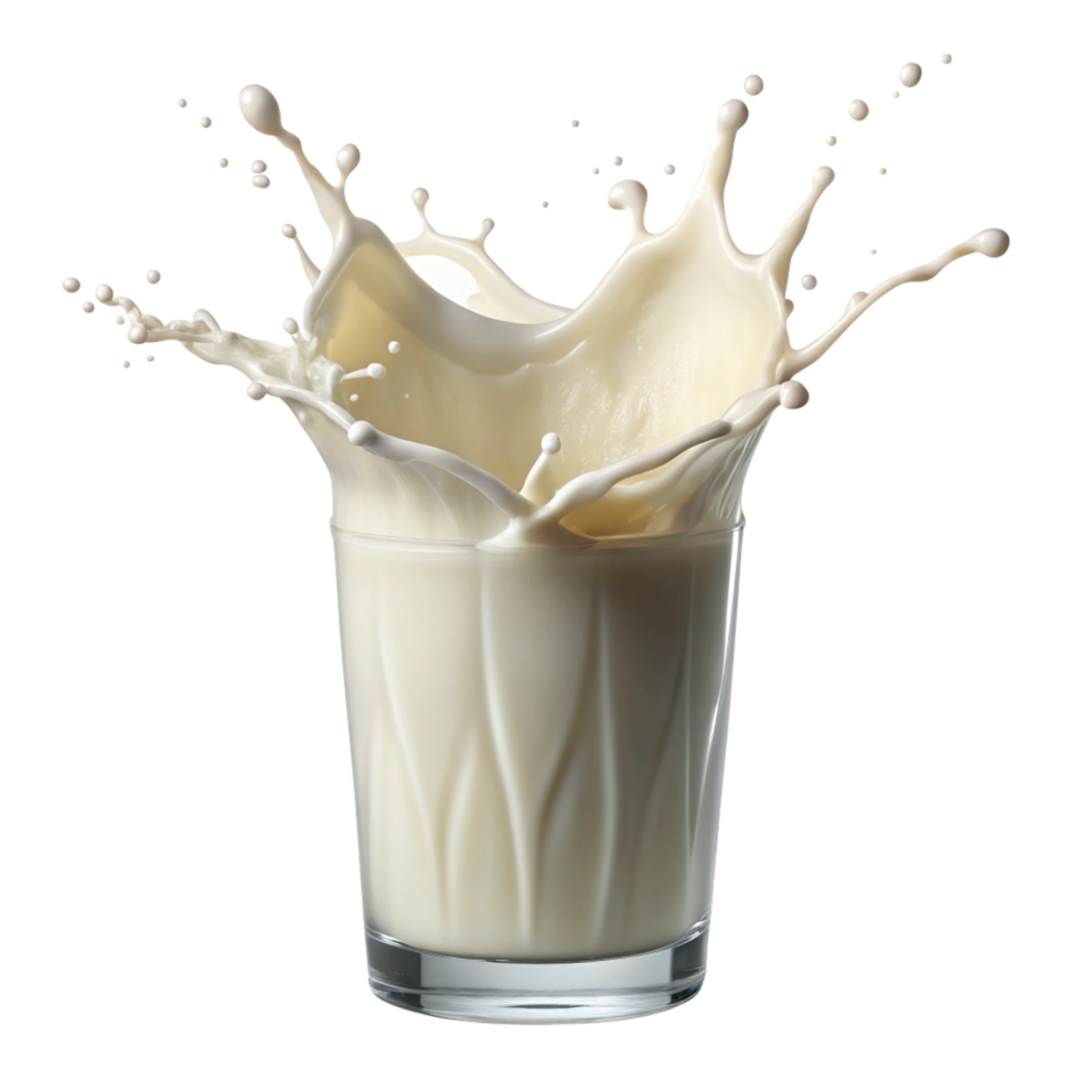 Milk Splashing in Glass Refreshing and Creamy Drink png
