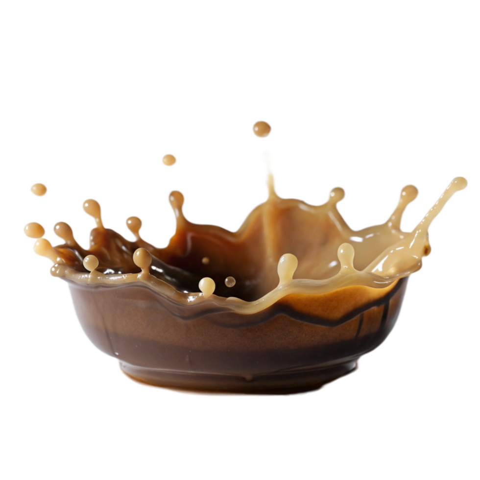 Stunning Closeup of Coffee Splash Crown on Black Background png