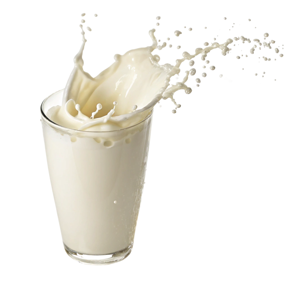 Refreshing Milk Splash in a Glass with Creamy Texture and Dynamic Movement png