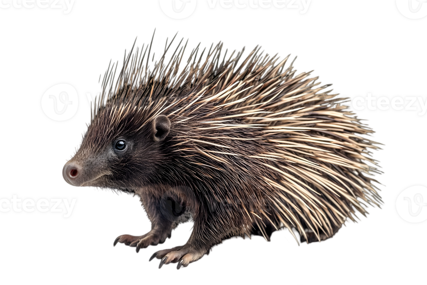 Small Hedgehog Profile Against Black Background png