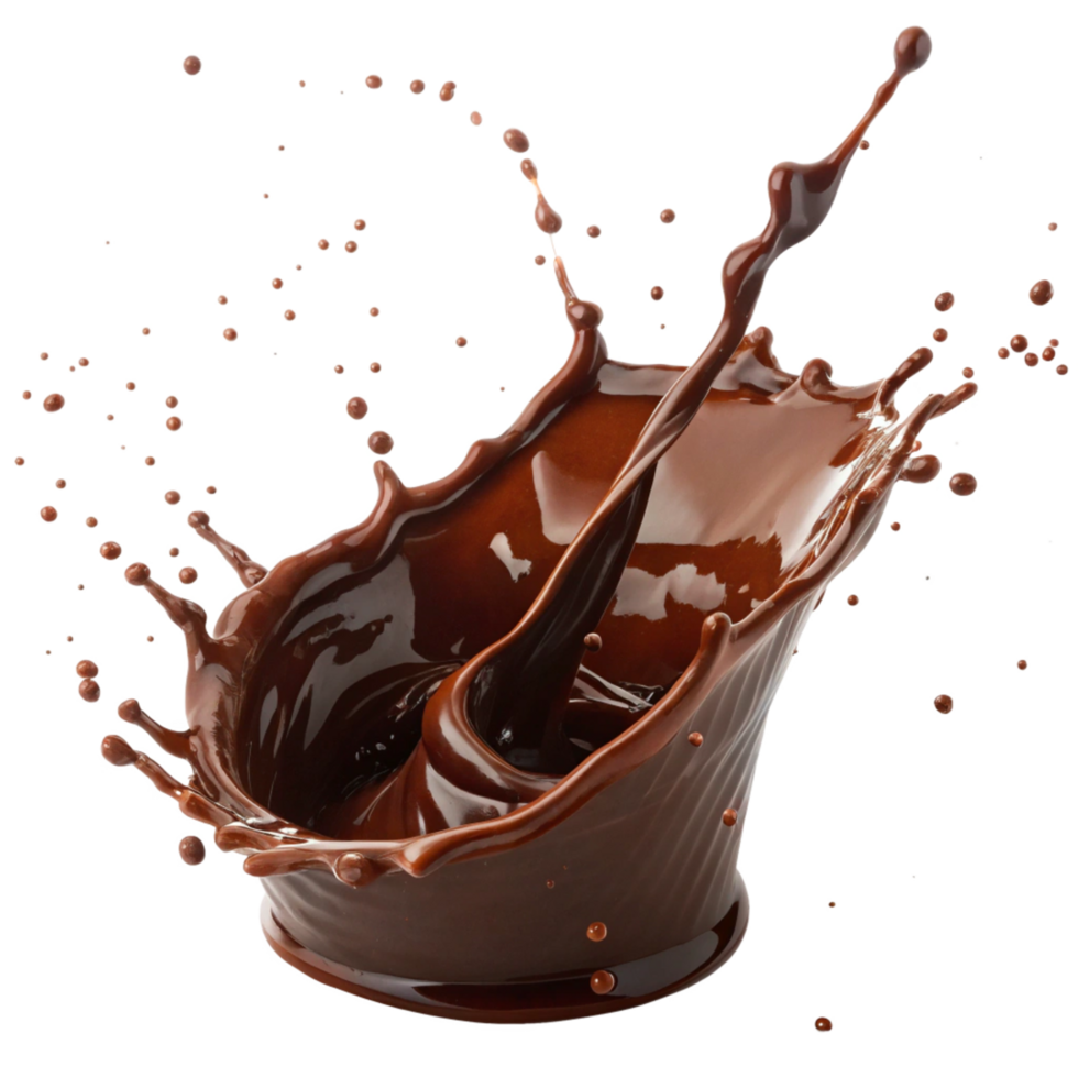 Delicious Chocolate Drink Splashing Dynamically in MidAir png